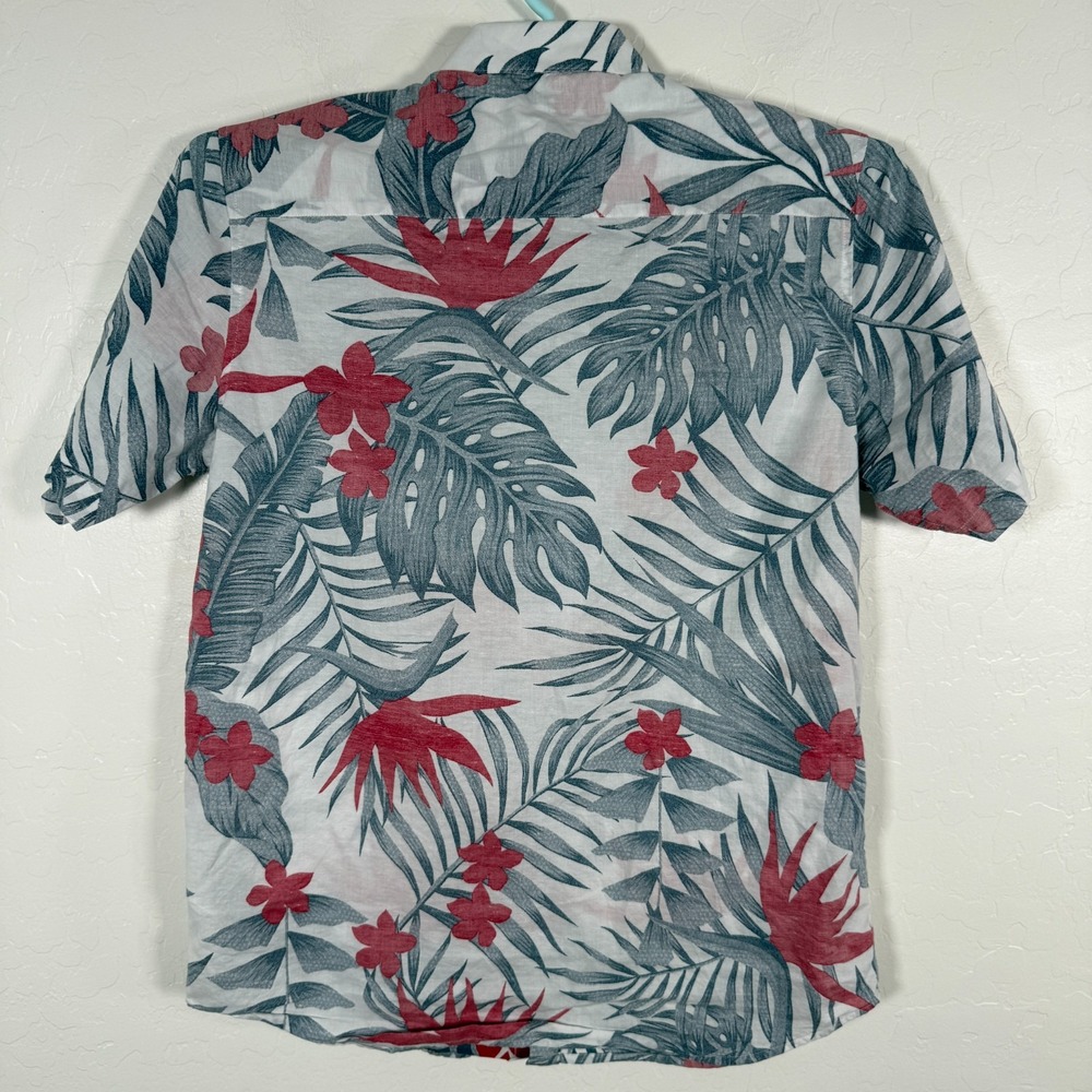 Travis Mathew Shirt Mens Large White Button Up Golf Hawaiian Floral Casual - Picture 3 of 8
